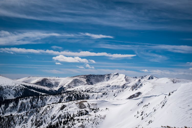 Snow In Mountains In Winter