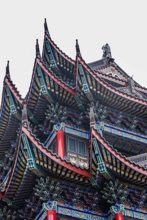Free Close-up of a beautifully designed traditional Chinese pagoda in Chongqing, showcasing its intricate architecture. Stock Photo
