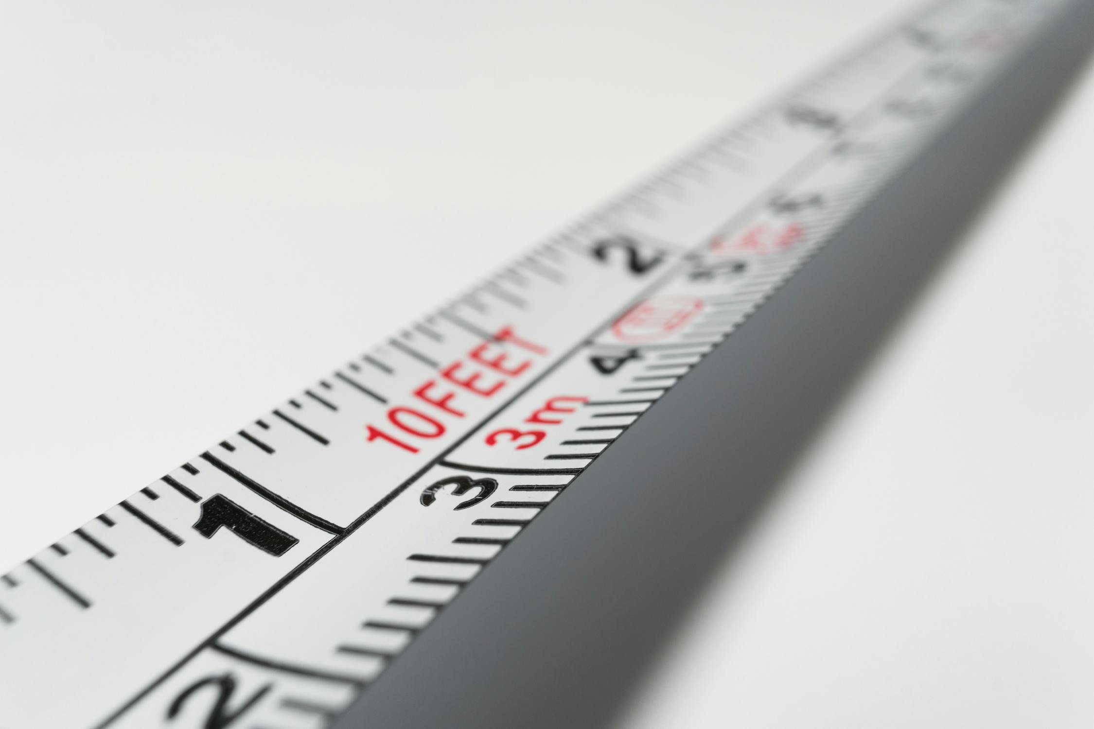 A measuring tape, like the one you will need in order to pick the right size of storage unit