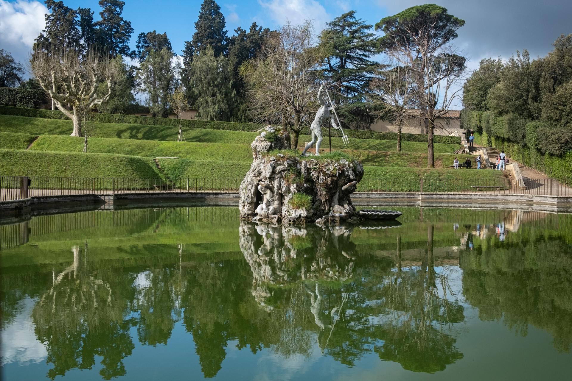 Neptune Fountain in Boboli Gardens in Florence, Italy
