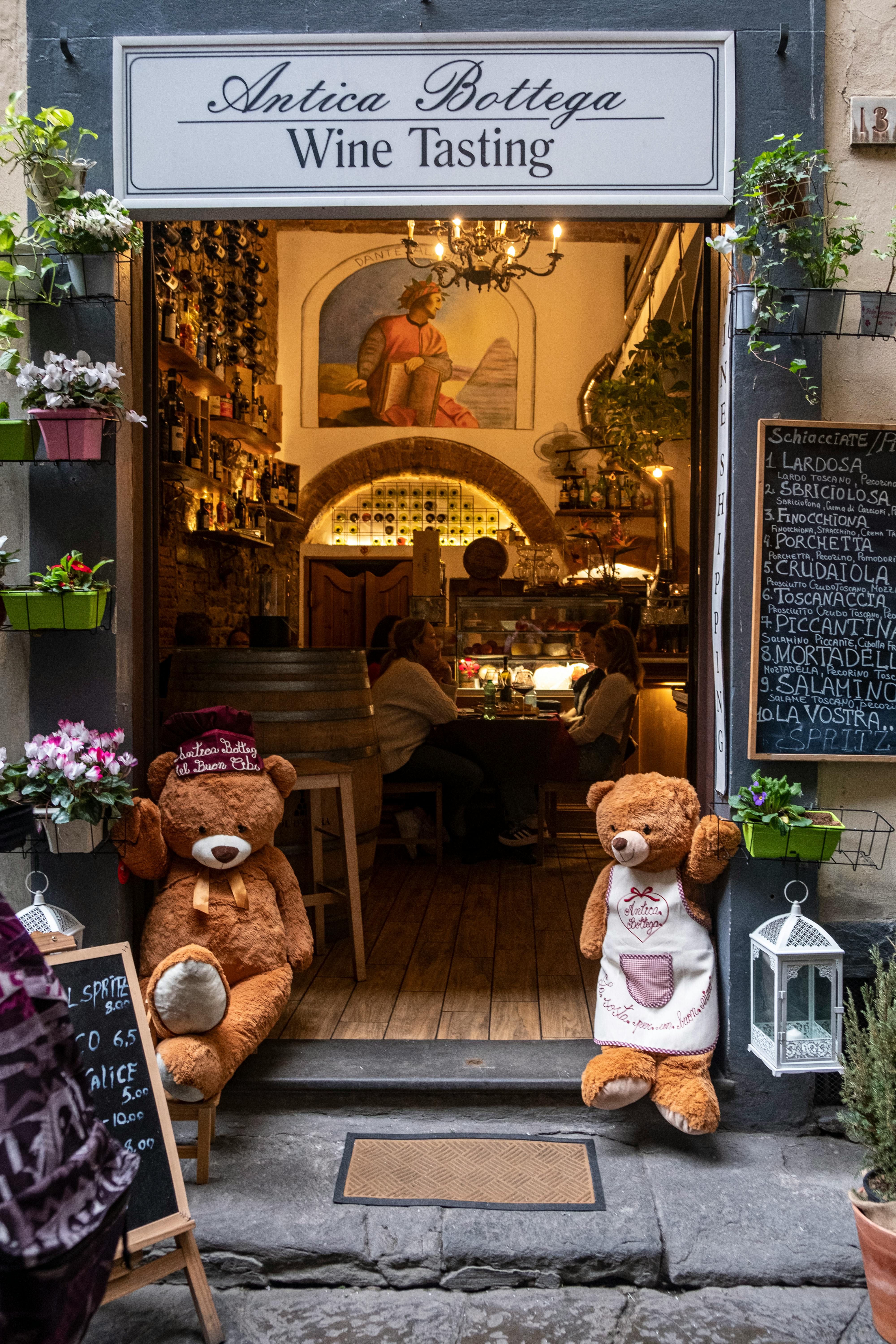 Entrance of the Antica Bottega Wine Tasting in Florence, Italy · Free