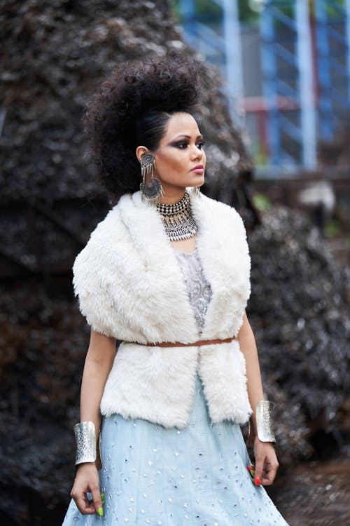 Portrait of a Woman Standing Outdoors 