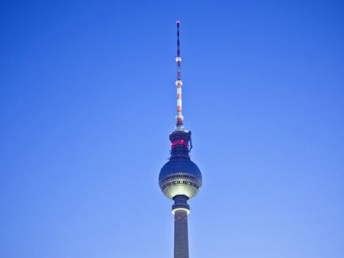 Clear Sky over Broadcast Tower in Berlin