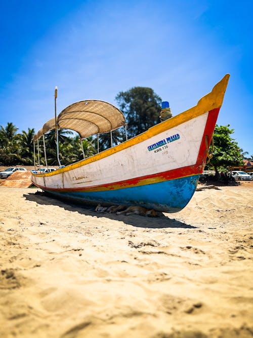A Colorful Boat on the Beach 