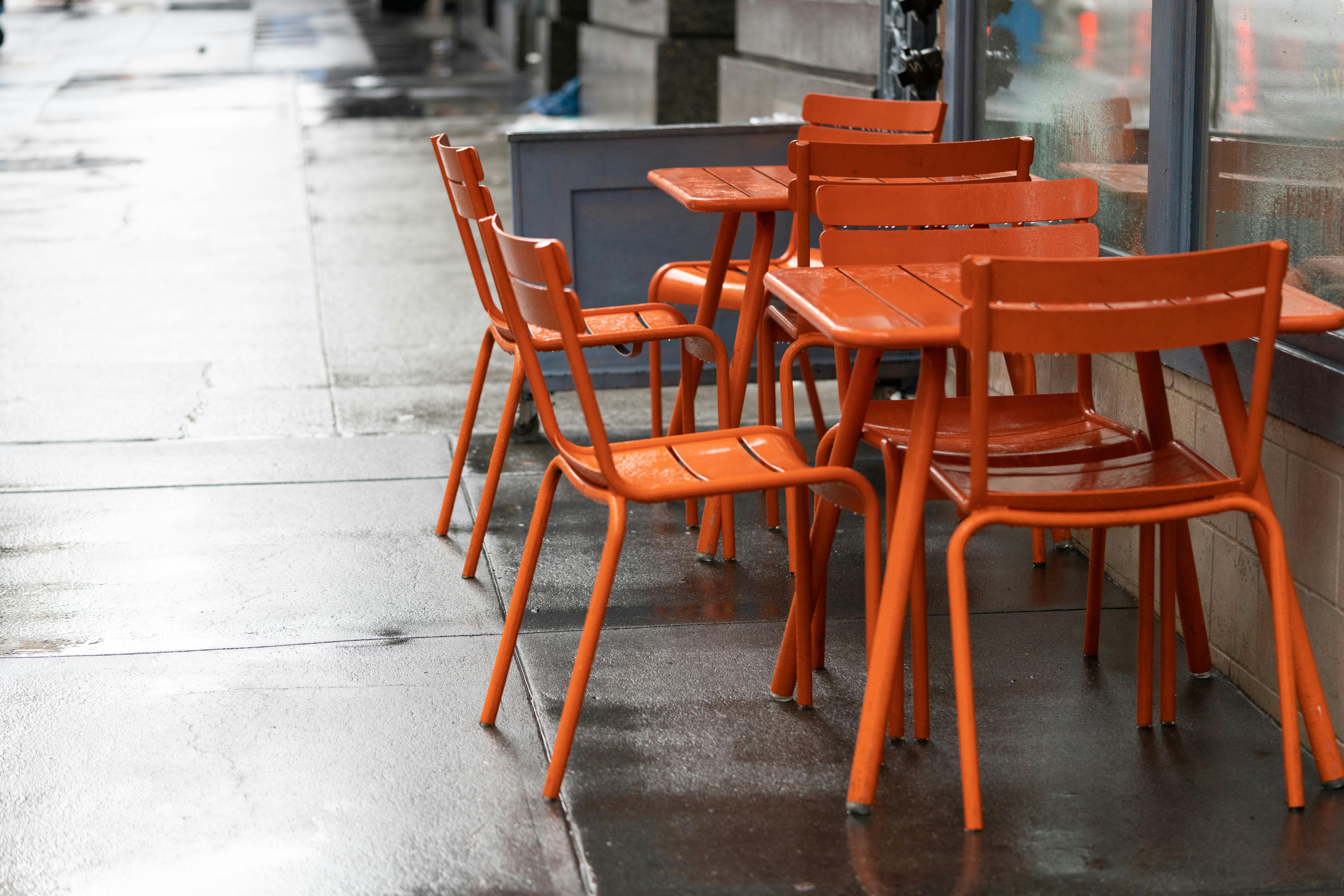 Free stock photo of after the rain, chairs, restaurant