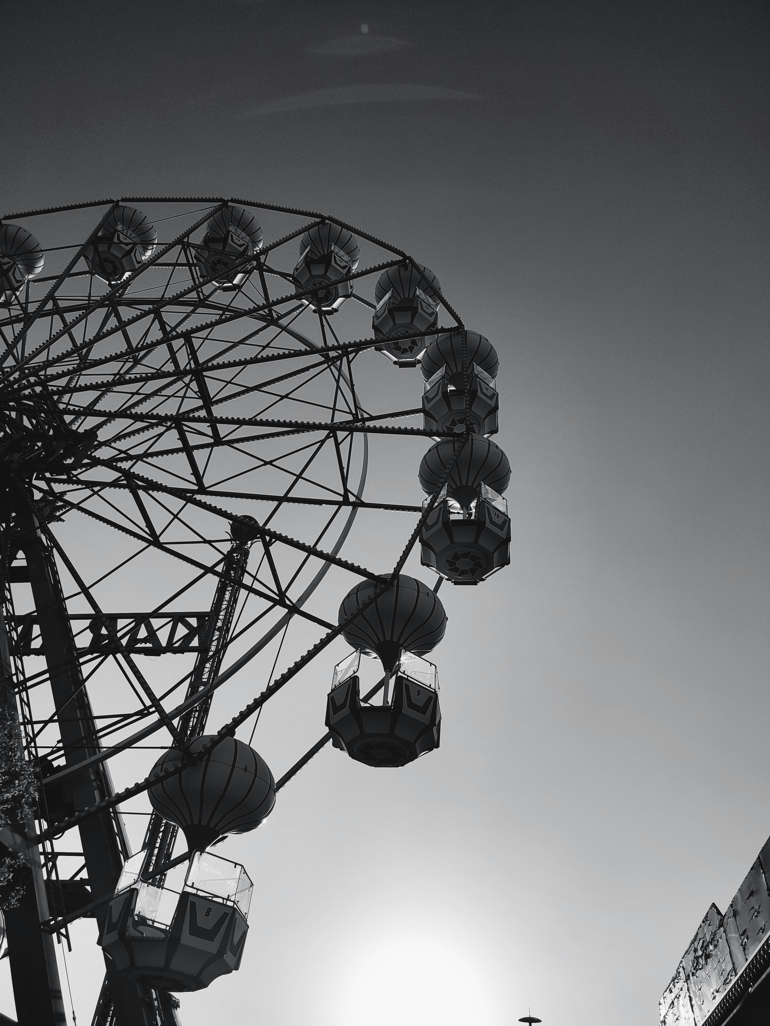 ferris wheel wallpaper black and white