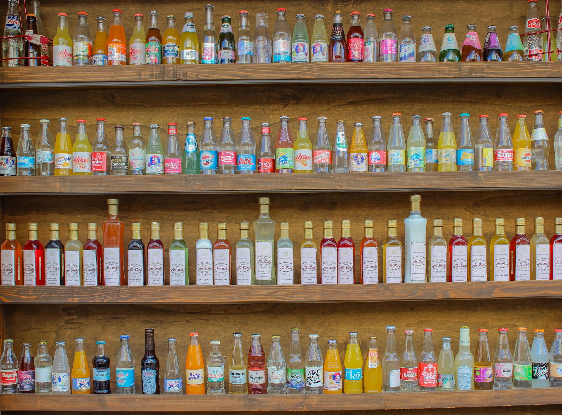 Shelf with Glass Bottles