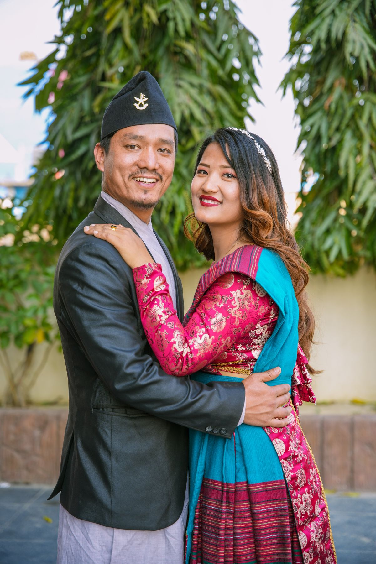 Nepali couple in traditional attire