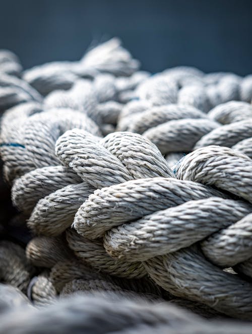 Tangled And Twisted Thin Rope Closeup Stock Photo - Download Image