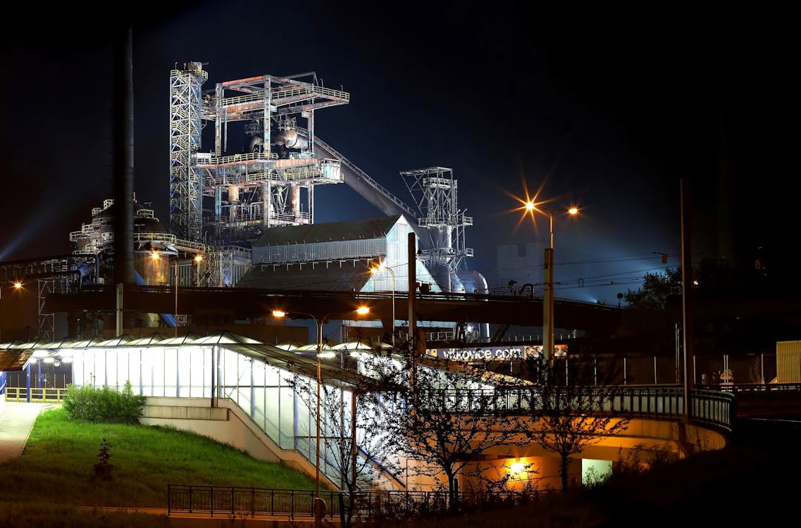 acero, edificio, industria