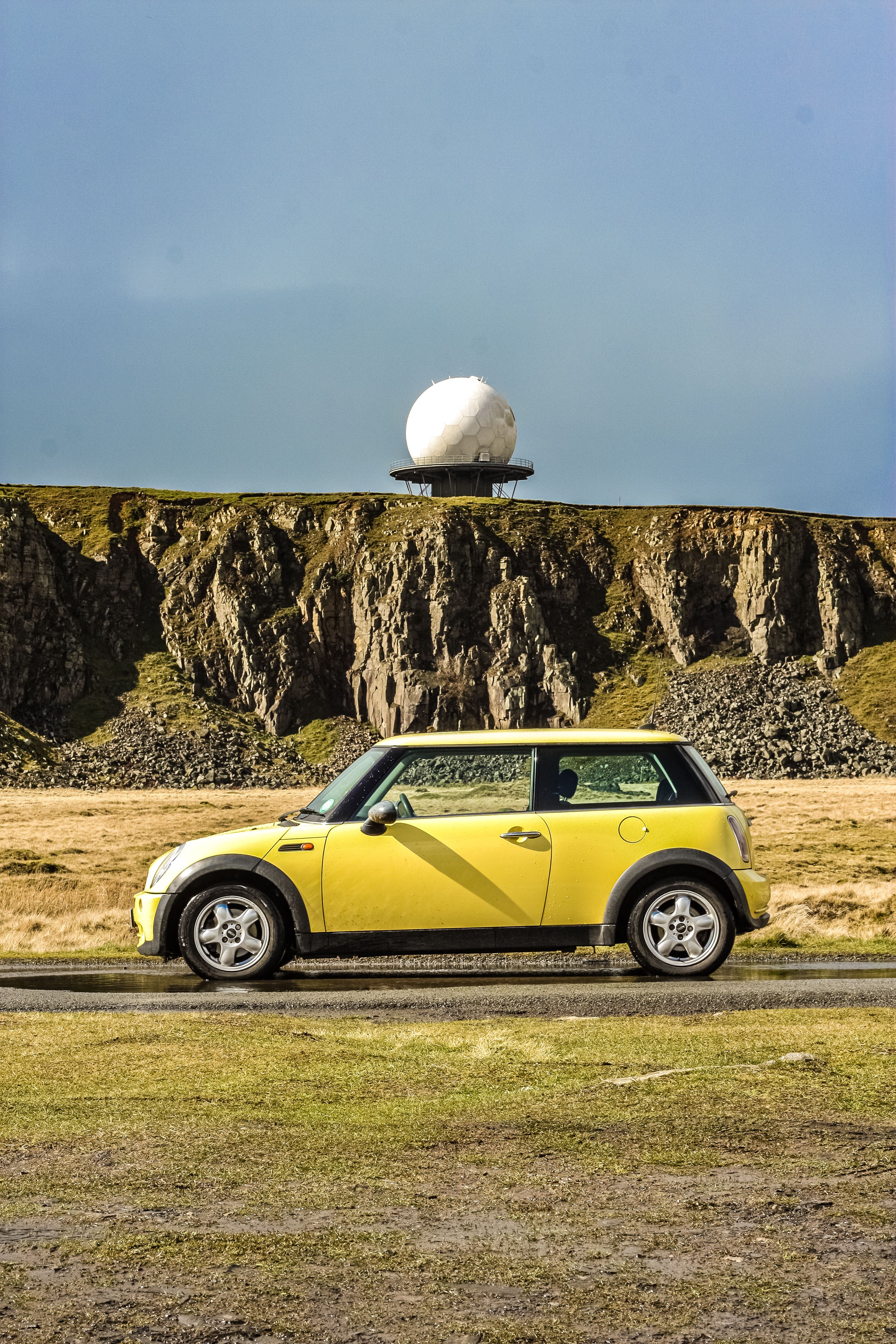 Yellow Mini Cooper on Road · Free Stock Photo
