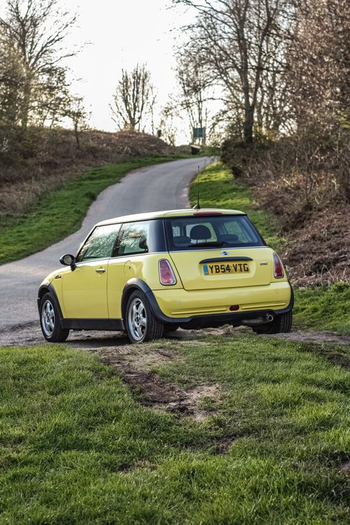 Yellow Mini Cooper near Road · Free Stock Photo