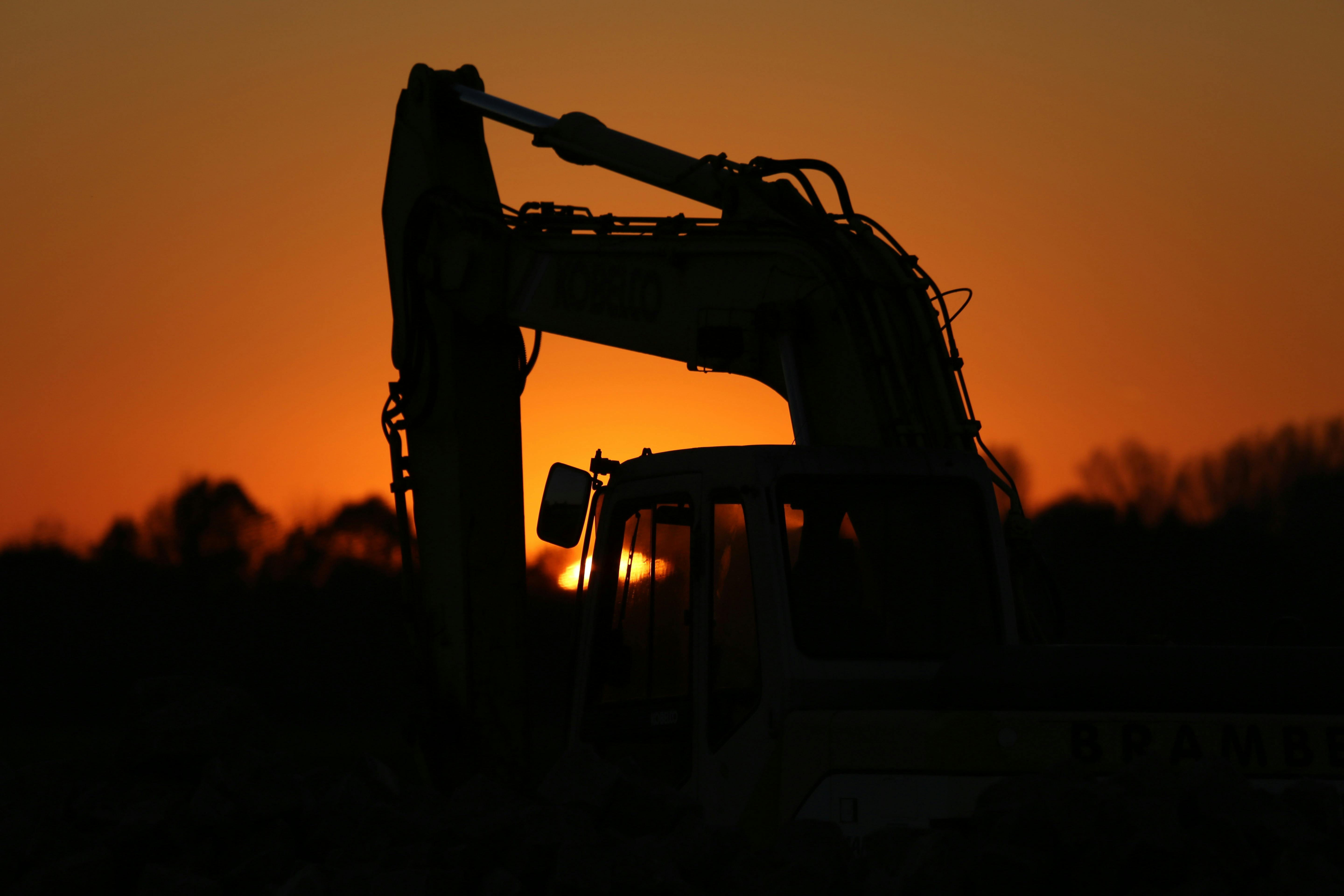 Silhouette of Truck during Sunset