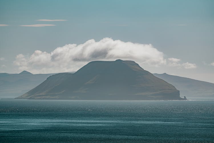 A Remote Island On The Sea On A Foggy Day 