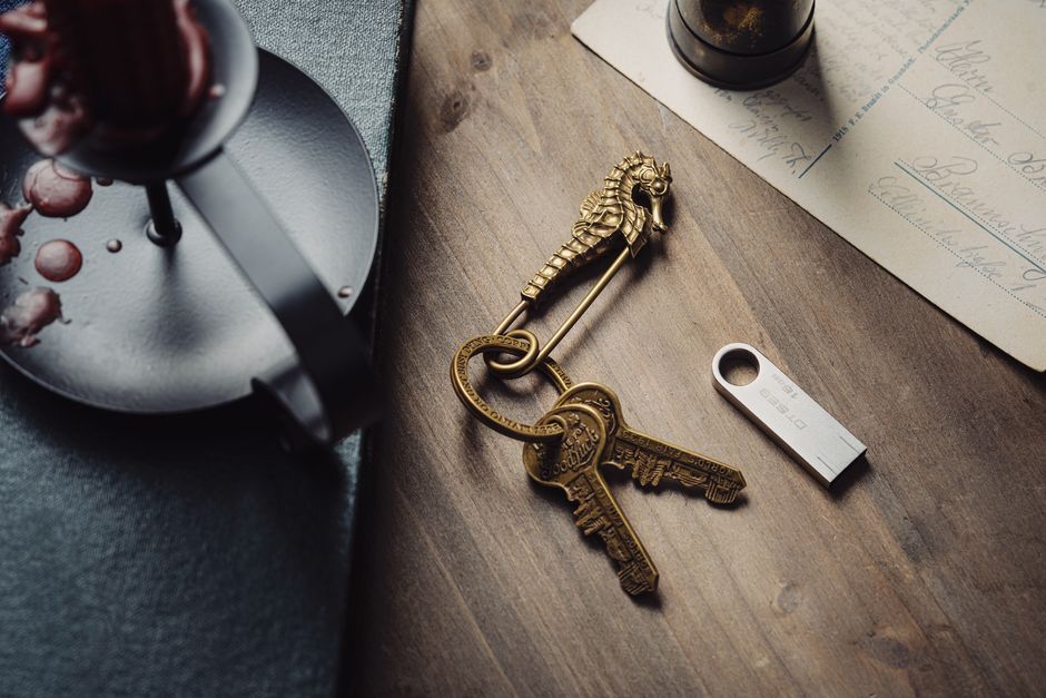entry table keys and notebook natural light lifestyle photo 1