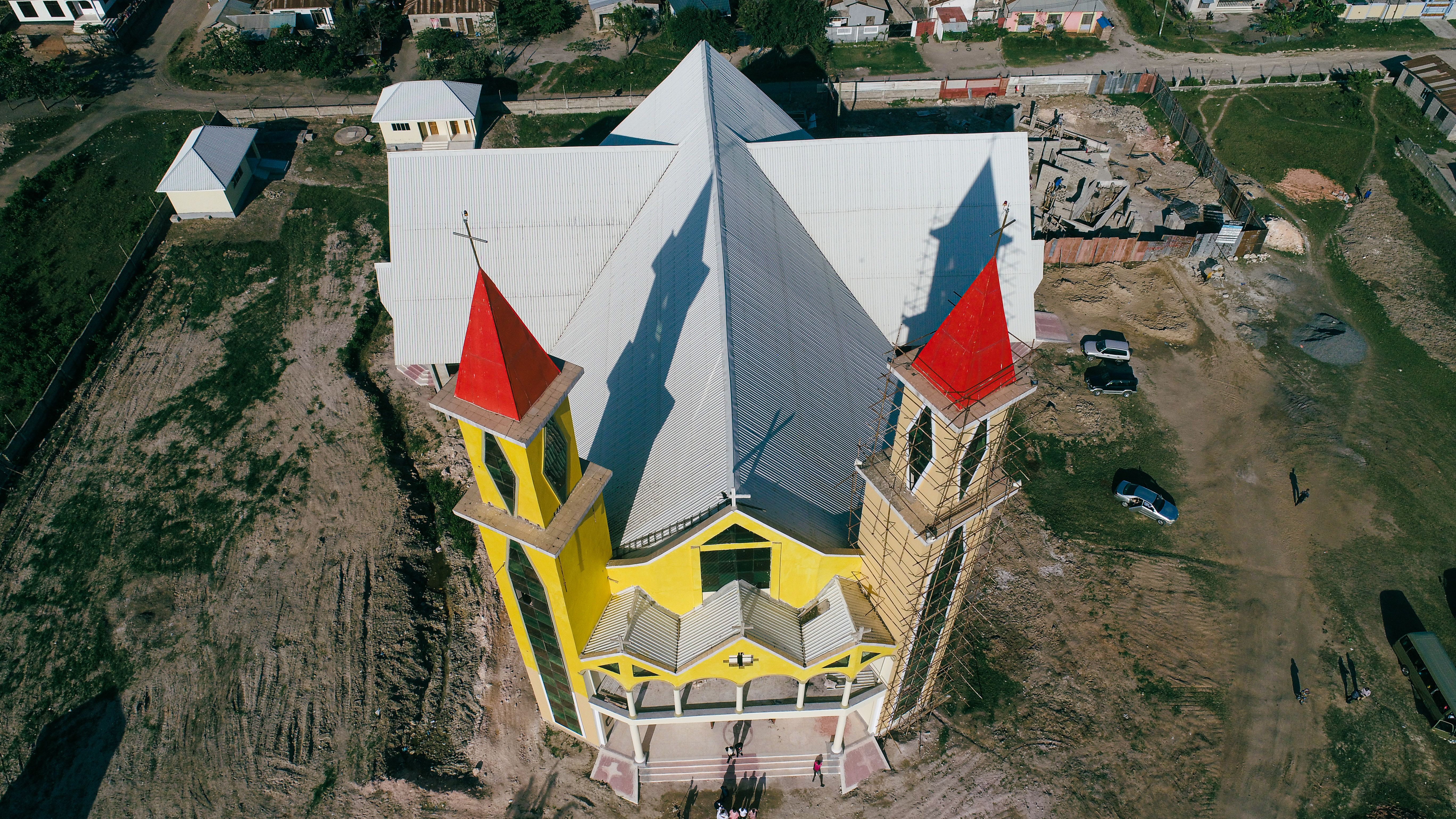 Aerial View of a Traditional Colorful Church · Free Stock Photo