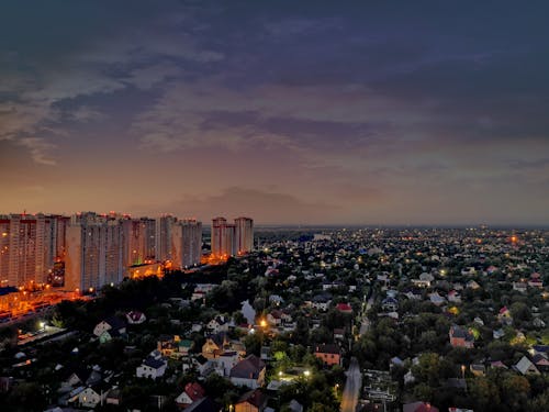 Free stock photo of building, city lights, night city