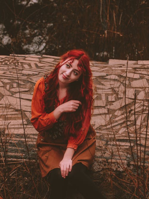 Young Woman with Long Red Hair 