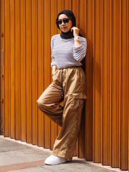 Trendy woman in sunglasses poses outdoors with a modern urban style.