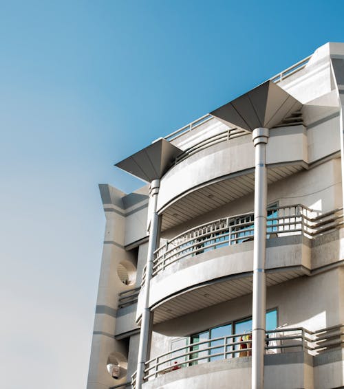 Hotel Building Wall with Balconies