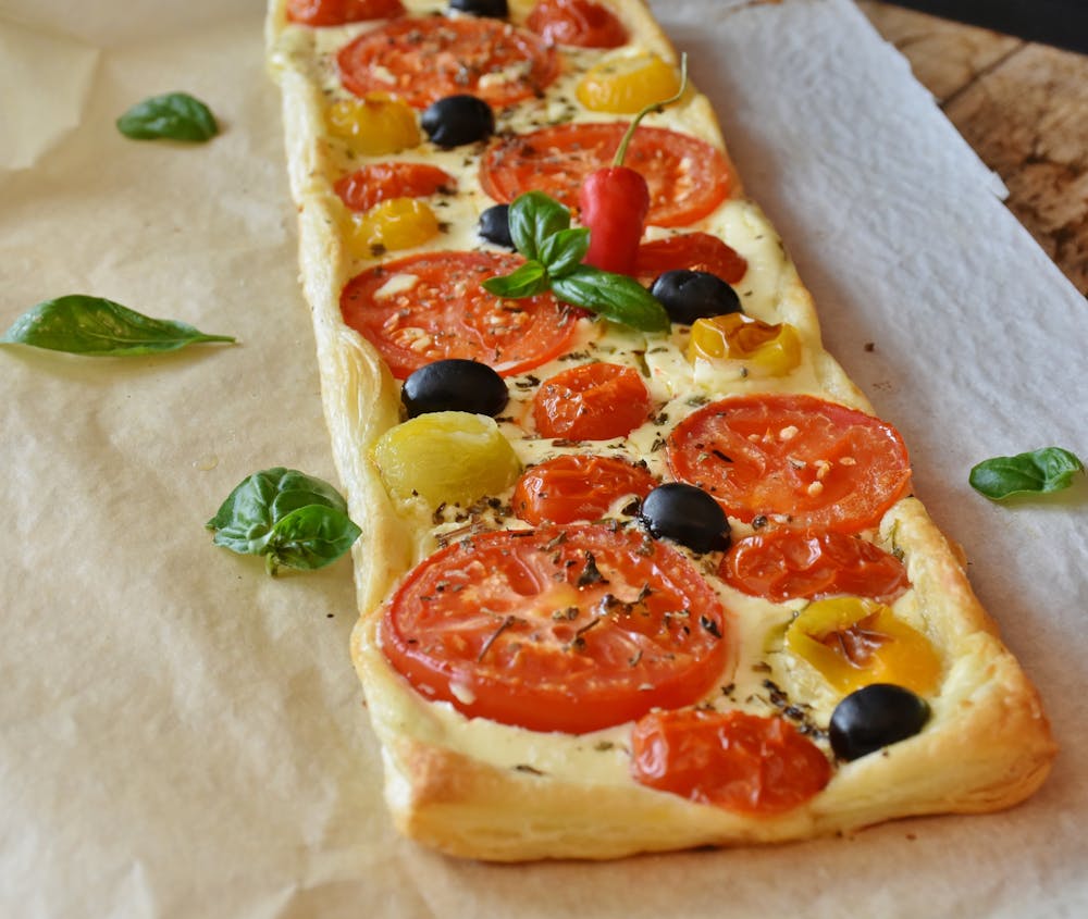 Tomato Basil Puff Pastry Tart