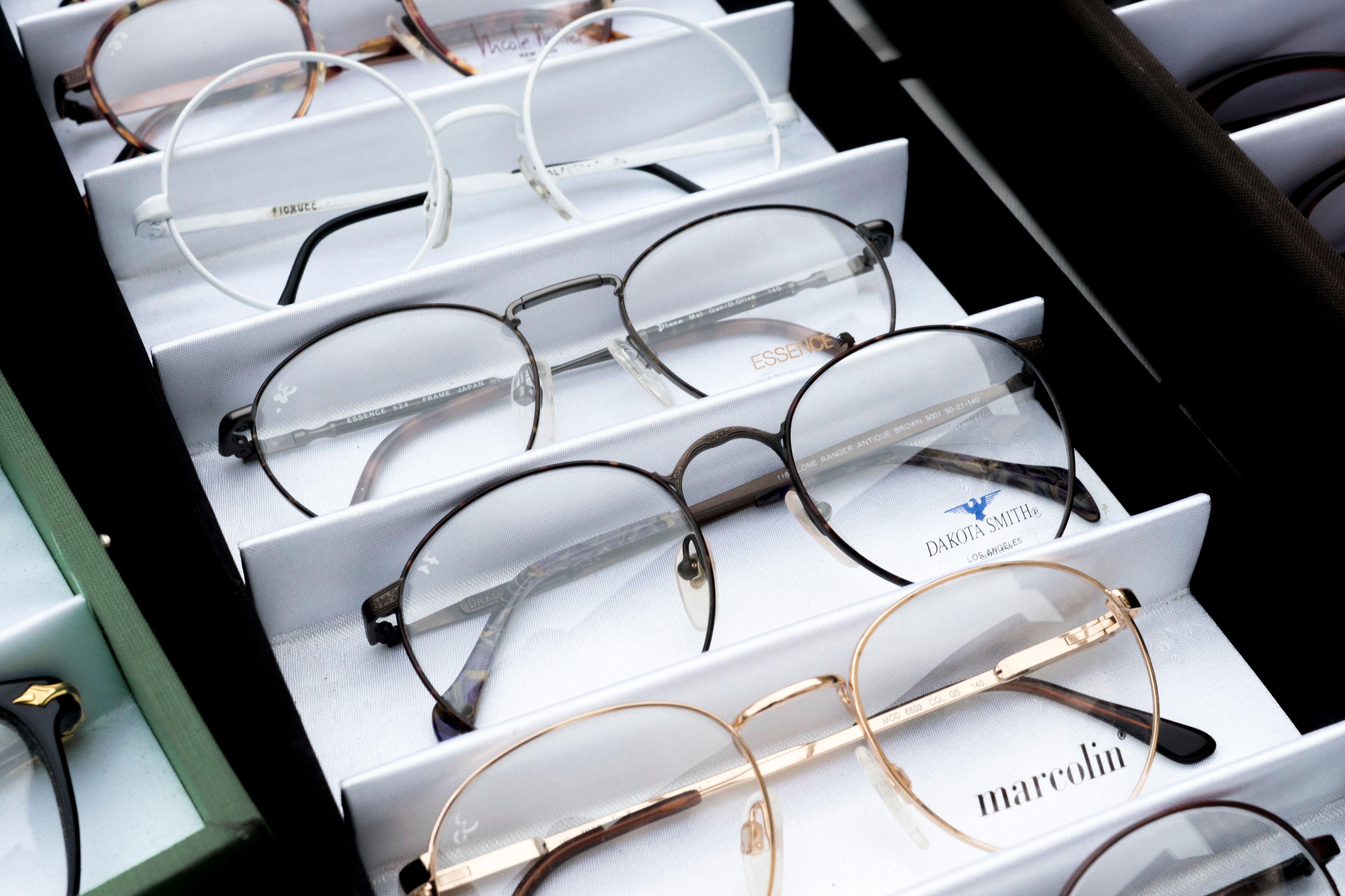 Frames laid out in the fitting drawer