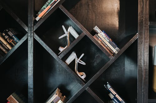 Books and High Heels on Shelves