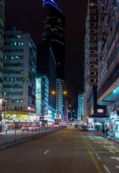 gece şehir, Hong Kong, merkezi içeren Ücretsiz stok fotoğraf
