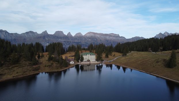 Berghotel Seebenalp on Lakeshore in Switzerland