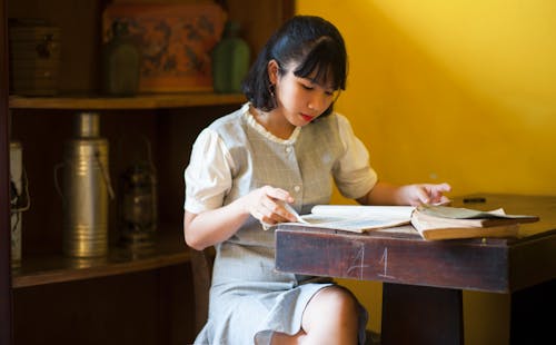 Безкоштовне стокове фото на тему «азіатська жінка, книги, меблі»
