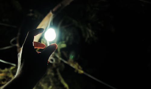 Foto De Hombre Alcanzando La Bombilla