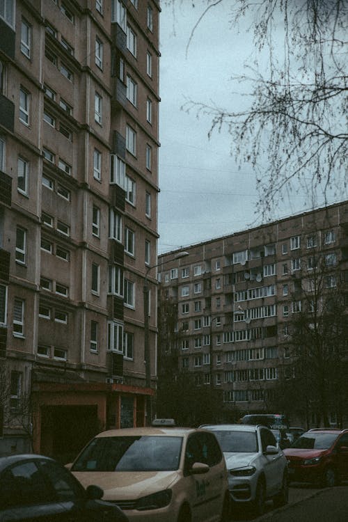 Residential Apartment Buildings in a City 