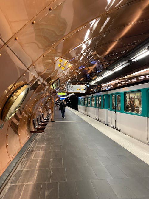 Subway Train on Underground Station