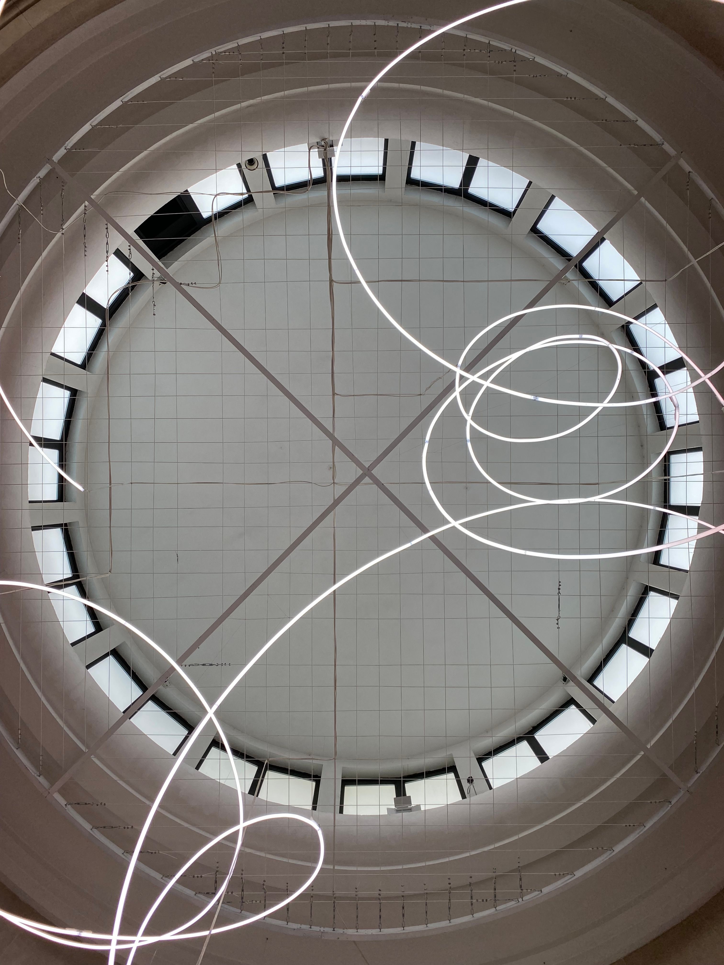 Free Stunning view of a modern dome with curving lights in Paris, France. Stock Photo