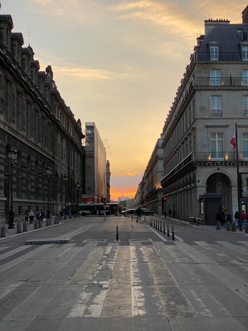 Street in Paris at Sunset 