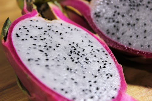 Close Up Photo of Sliced Dragon Fruit