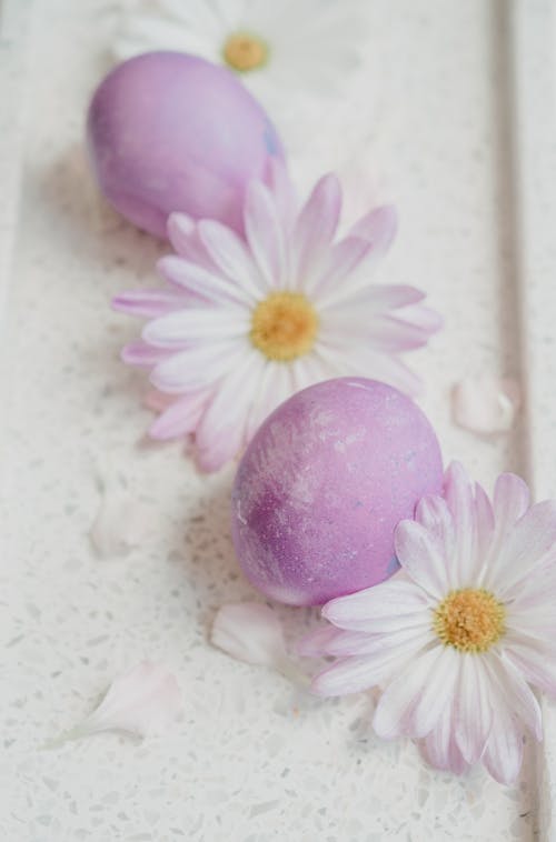 Pastel Easter Decoration, Flowers and Easter Eggs