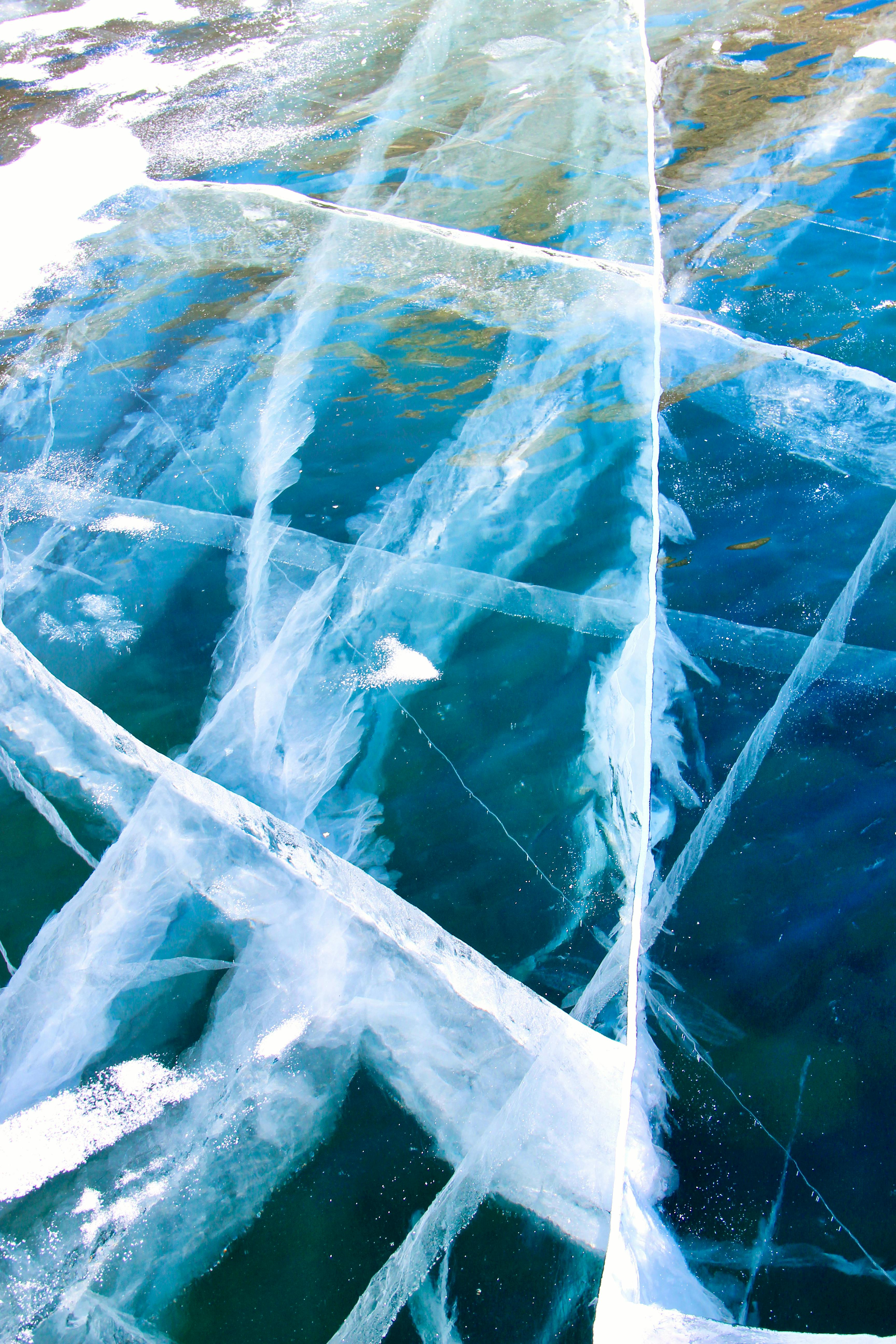 ice on the surface of a body of water