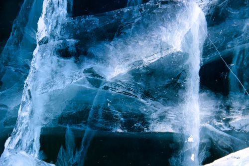 Free Close-up view of intricate ice formations, showcasing natural beauty and winter elegance. Stock Photo