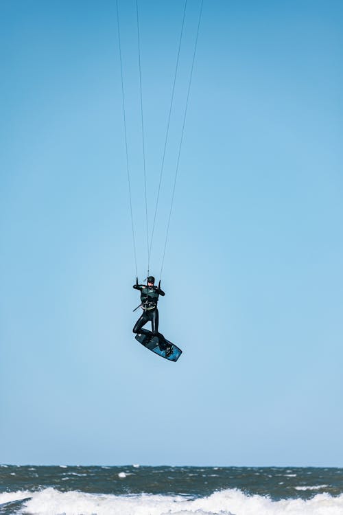 kite surfing in the sea