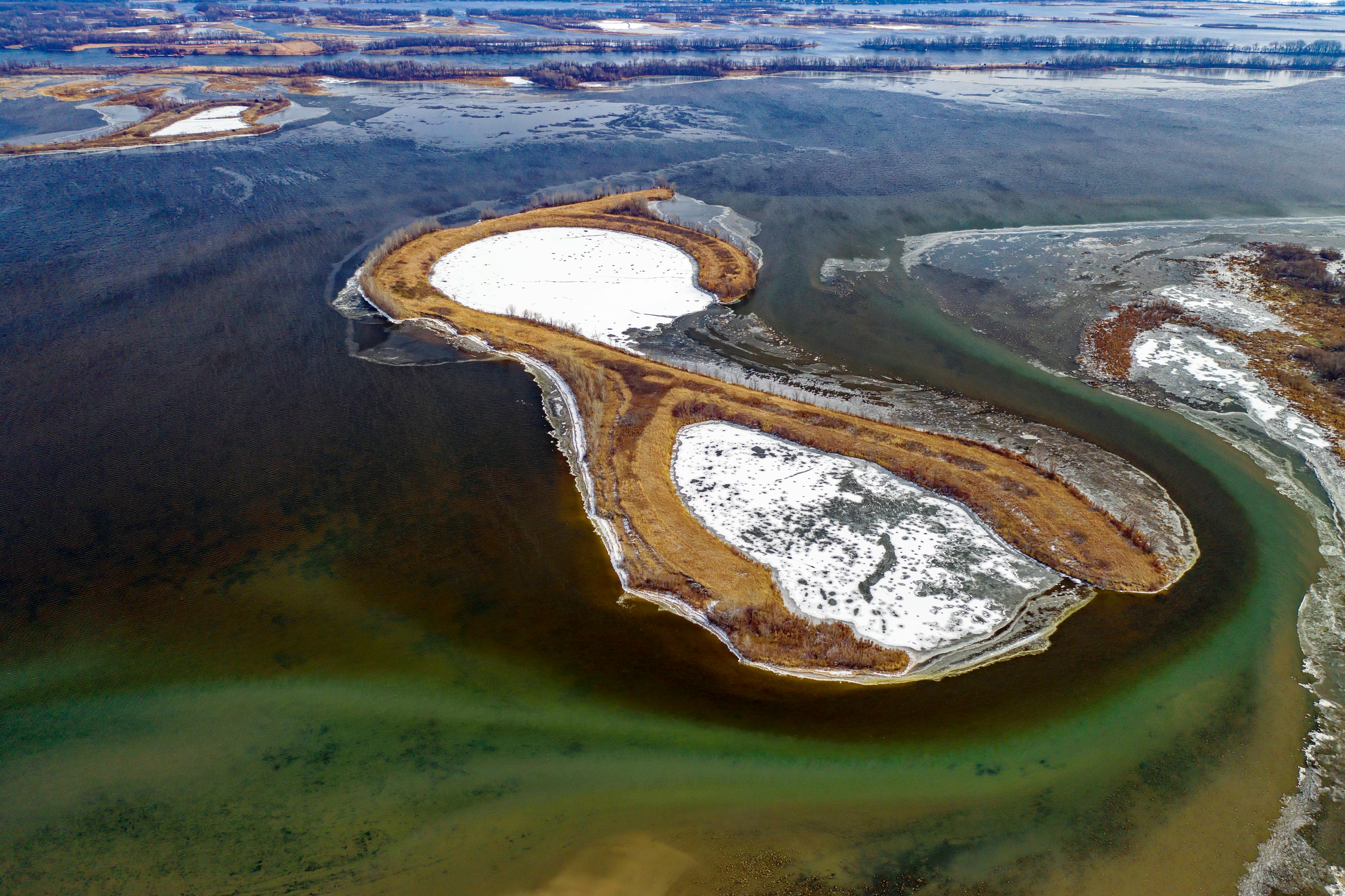 bird s eye view photography of island