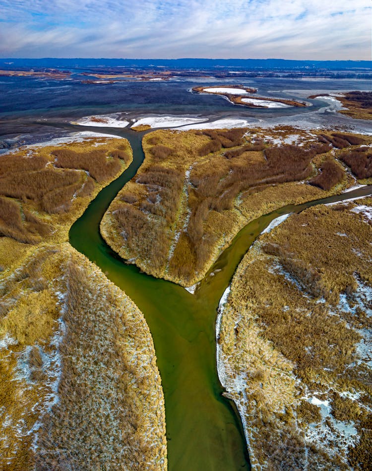 Aerial Photography Of River