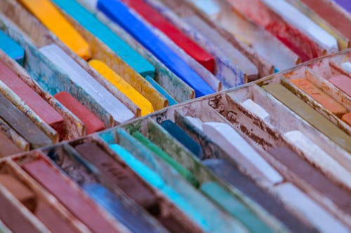 Close-Up Photo of Oil Pastels