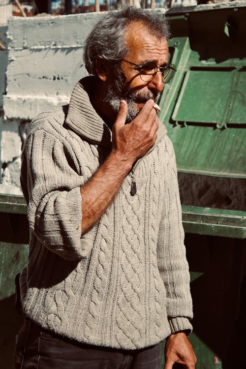 Elderly Man Smoking