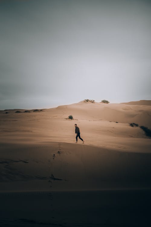 Man Running on Desert