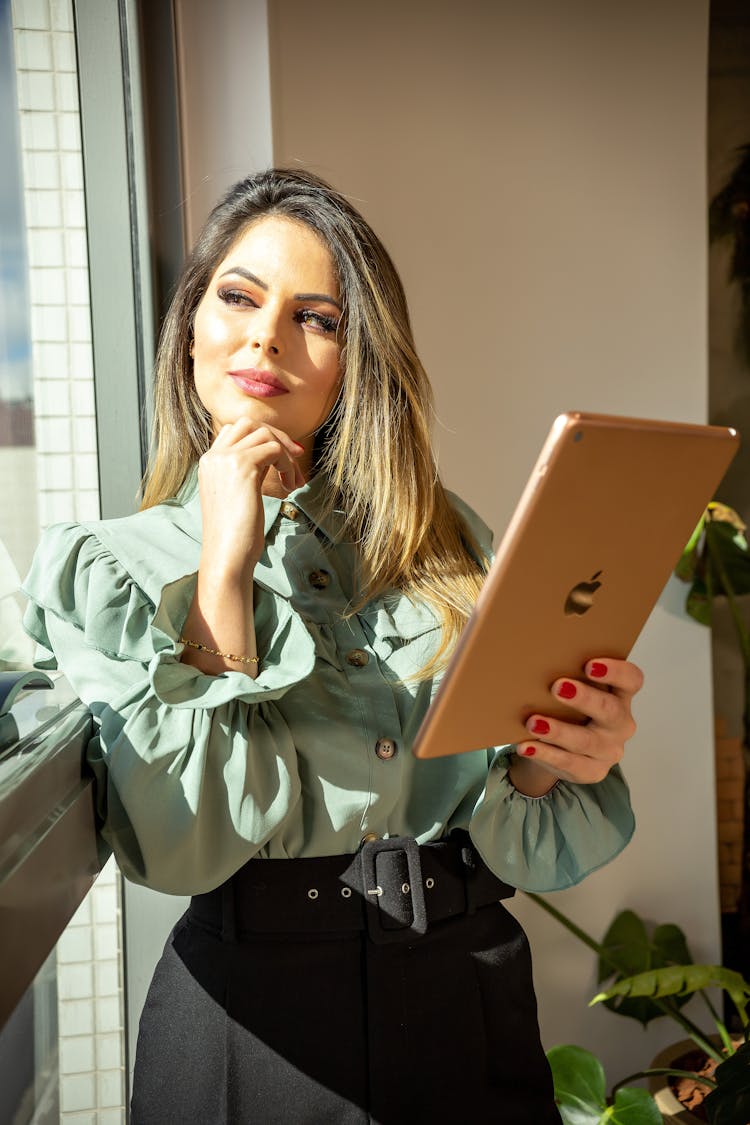 Portrait Of Woman With Ipad