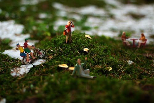 Human Figure Toys on Grass Field