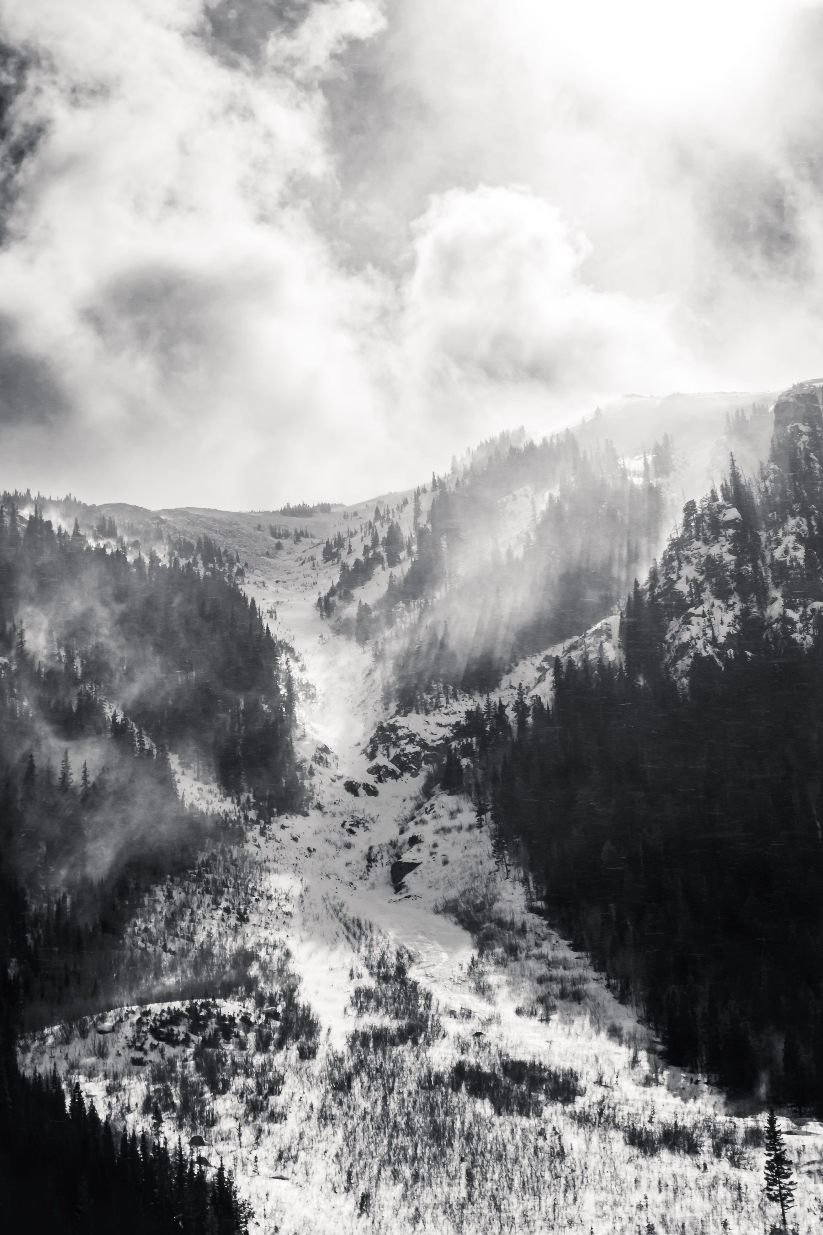 Snowy Mountains in Black and White · Free Stock Photo