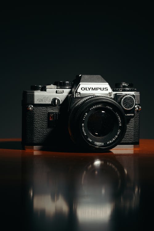 Close-up of an Olympus Film Camera 