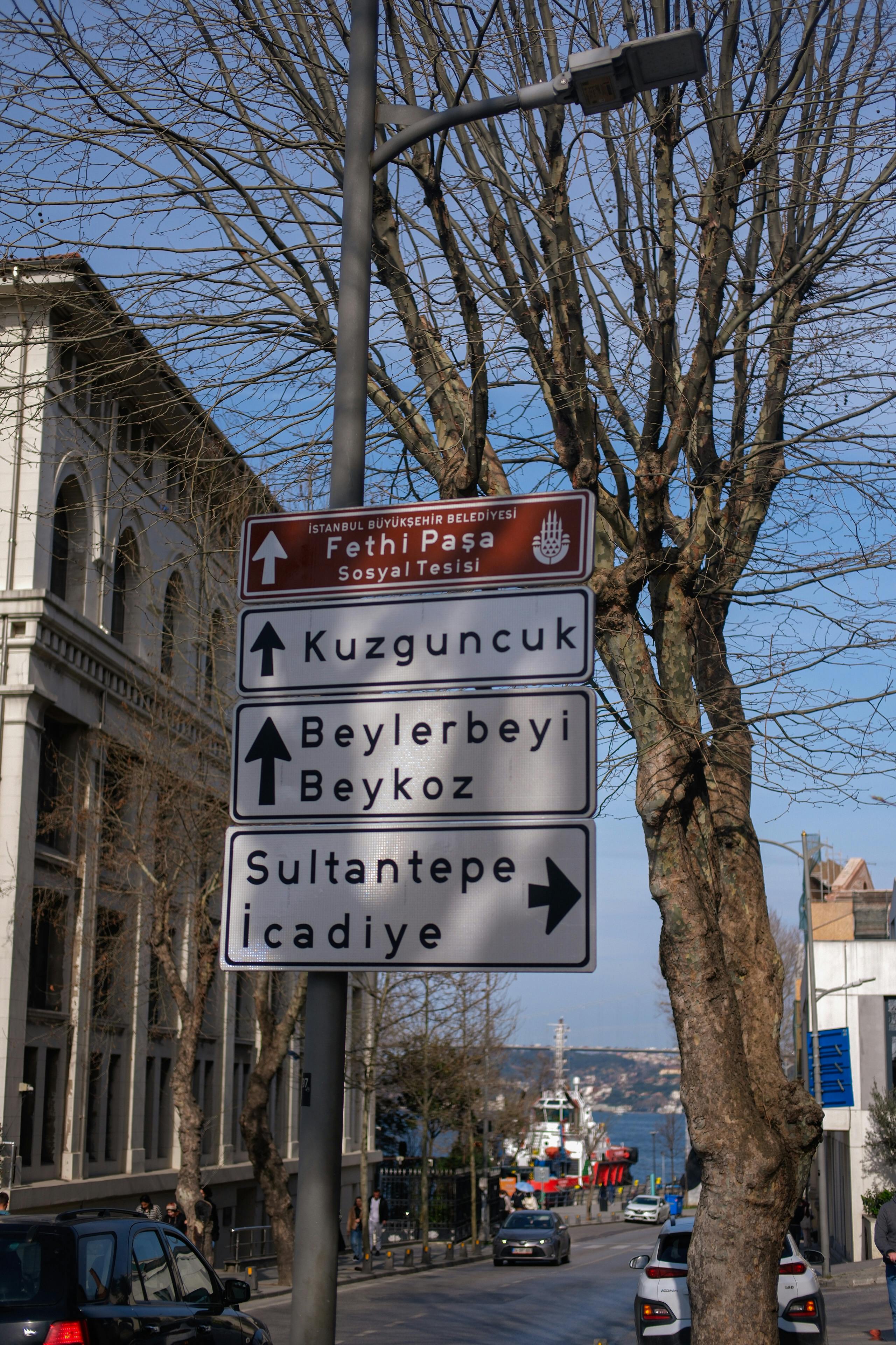 Cartello stradale con frecce direzionali che indicano differenti opzioni sulla strada